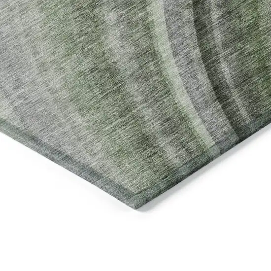 Green And Artichoke Green Abstract Washable Indoor Outdoor Area Rug Photo 5