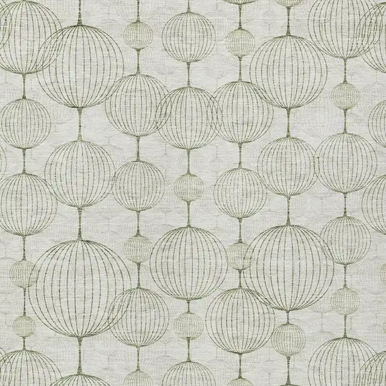 Green And Beige Geometric Washable Indoor Outdoor Area Rug Photo 4