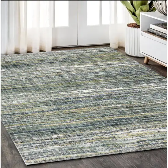 Green And Blue Geometric Distressed Area Rug Photo 1