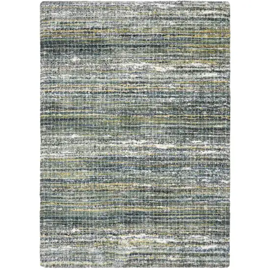 Green And Blue Geometric Distressed Area Rug Photo 2