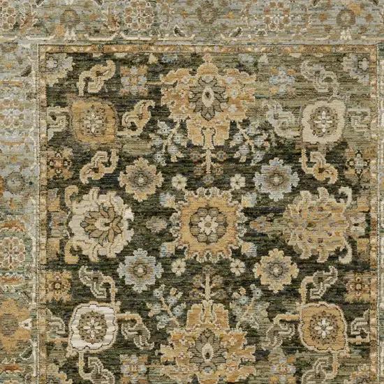 Green And Gold Oriental Area Rug Photo 8