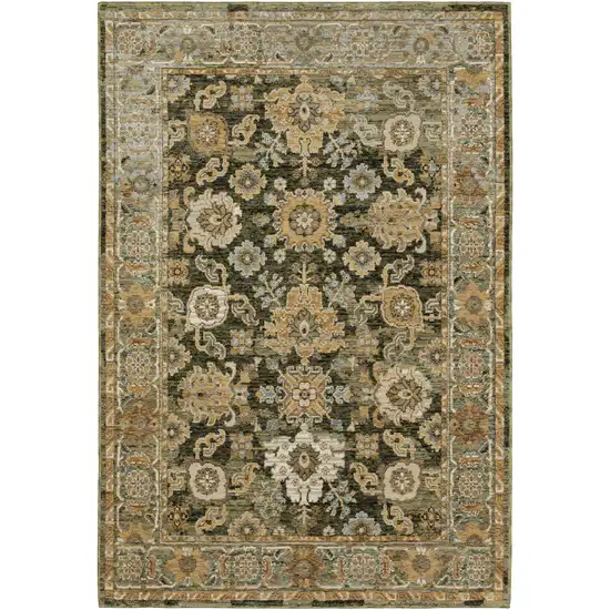 Green And Gold Oriental Area Rug Photo 2