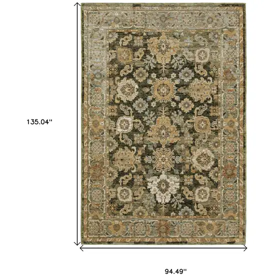 Green And Gold Oriental Area Rug Photo 3