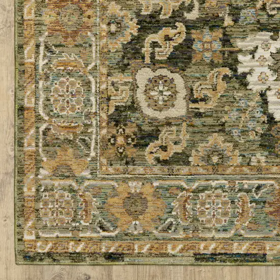 Green And Gold Oriental Area Rug Photo 4