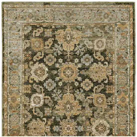 Green And Gold Oriental Area Rug Photo 9