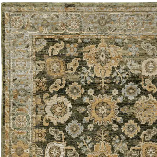 Green And Gold Oriental Area Rug Photo 8