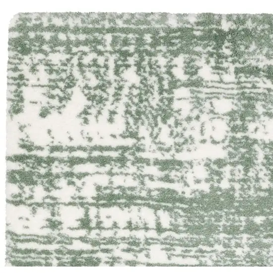 Green And Ivory Abstract Area Rug Photo 8