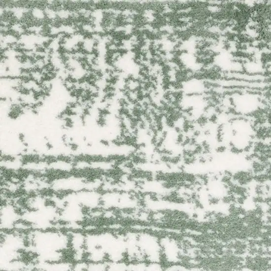 Green And Ivory Abstract Area Rug Photo 7