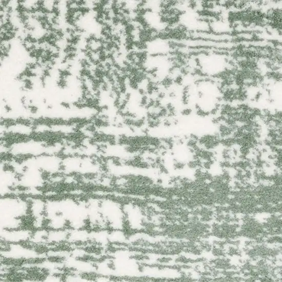 Green And Ivory Abstract Area Rug Photo 7