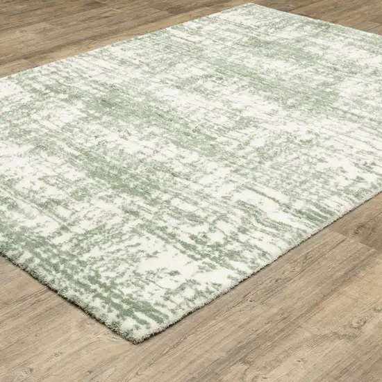 Green And Ivory Abstract Area Rug Photo 4