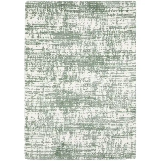 Green And Ivory Abstract Area Rug Photo 2