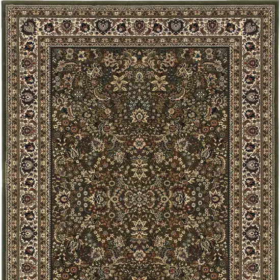 Green And Ivory Oriental Area Rug Photo 5