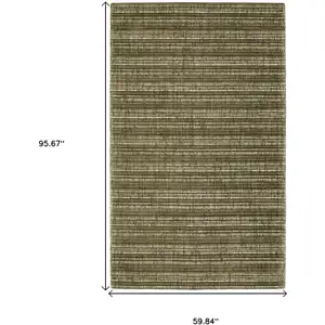 Photo of Green And Ivory Striped Hand Tufted Area Rug