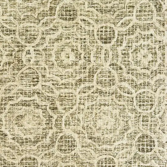 Green And Ivory Wool Geometric Hand Tufted Area Rug Photo 5