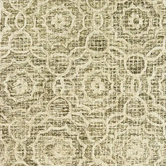 Green And Ivory Wool Geometric Hand Tufted Area Rug Photo 9