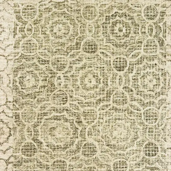 Green And Ivory Wool Geometric Hand Tufted Area Rug Photo 6