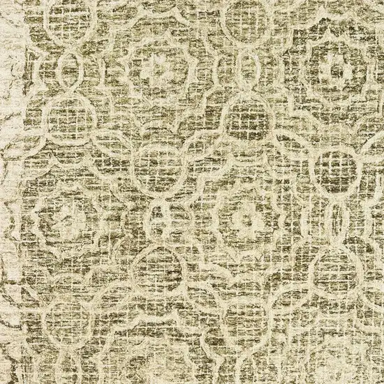 Green And Ivory Wool Geometric Hand Tufted Area Rug Photo 3