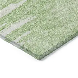 Photo of Green And Mint Green Abstract Washable Indoor Outdoor Area Rug