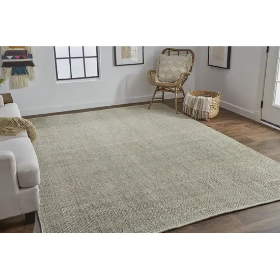 Green And Tan Hand Woven Area Rug Photo 6