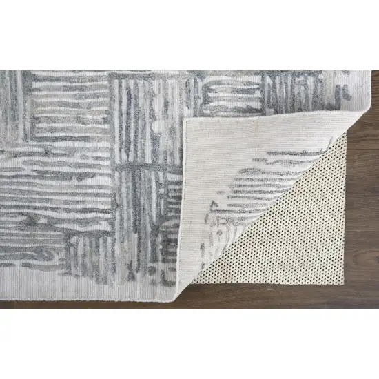 Green Blue And Ivory Abstract Hand Woven Area Rug Photo 4