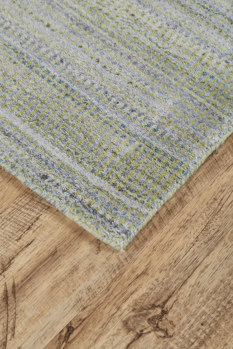 Green Blue And Tan Ombre Hand Woven Area Rug Photo 4