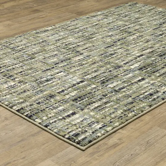 Green Blue Ivory Beige And Light Blue Abstract Power Loom Stain Resistant Area Rug Photo 5