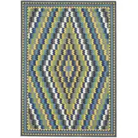 Photo of Green Blue and Yellow Southwestern Power Loom Area Rug