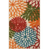 Photo of Green Floral Indoor Outdoor Area Rug