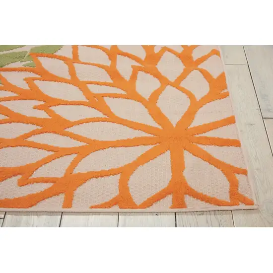 Green Floral Indoor Outdoor Area Rug Photo 4