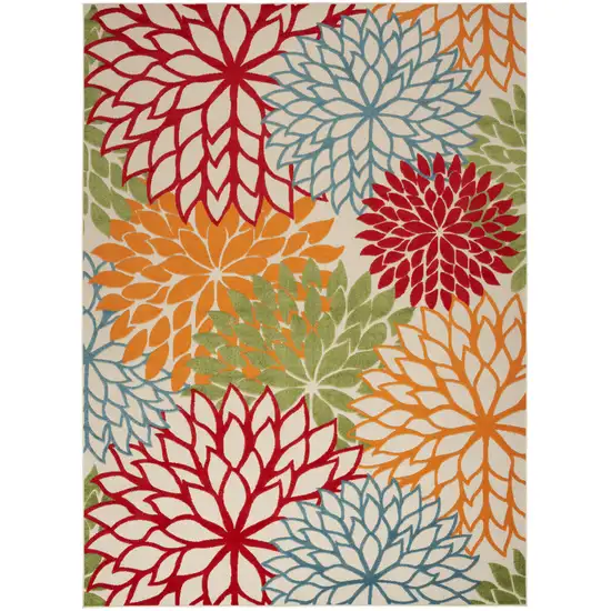 Green Floral Power Loom Area Rug Photo 1