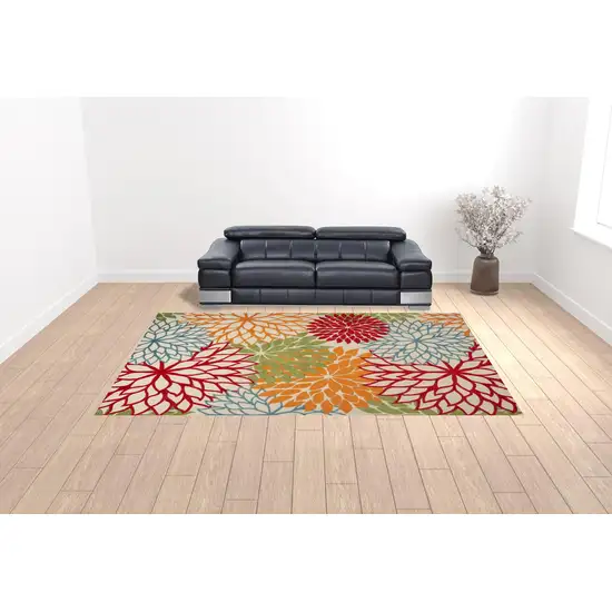 Green Floral Power Loom Area Rug Photo 2