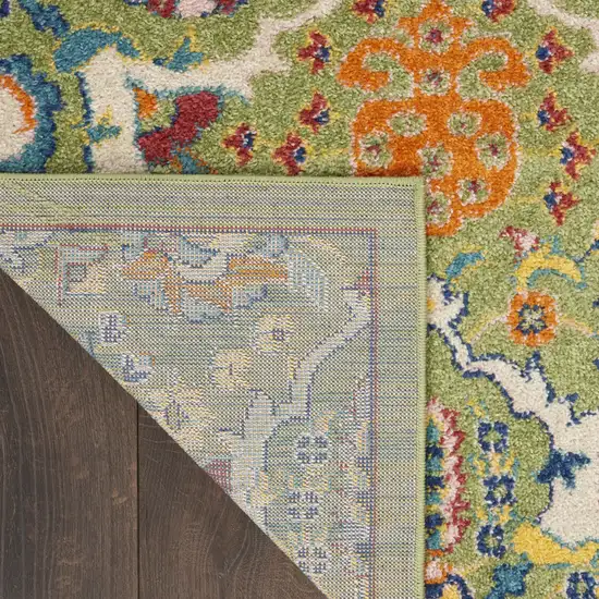 Green Floral Power Loom Area Rug Photo 9