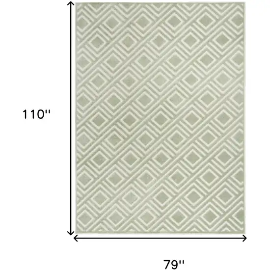 Green Geometric Area Rug Photo 3