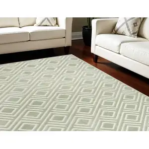 Photo of Green Geometric Area Rug