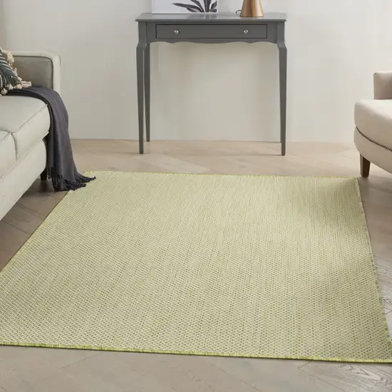 Green and Ivory Indoor Outdoor Area Rug Photo 7