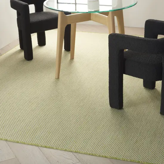 Green Geometric Power Loom Area Rug Photo 5