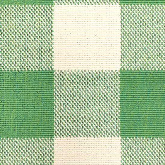 Green Geometric Stain Resistant Indoor Outdoor Area Rug Photo 4