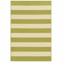 Photo of Green Geometric Stain Resistant Indoor Outdoor Area Rug