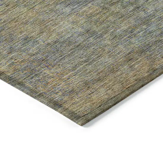 Green Gold And Charcoal Abstract Washable Indoor Outdoor Area Rug Photo 5