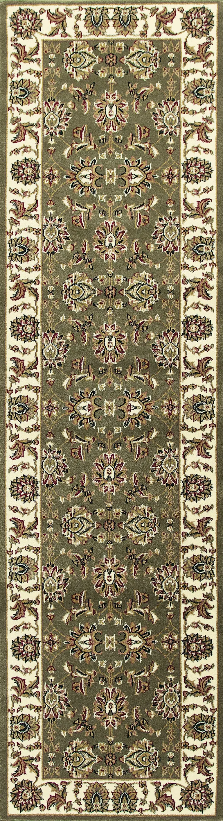 Green Ivory Machine Woven Floral Traditional Indoor Area Rug Photo 4