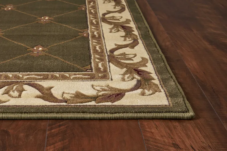 Green Machine Woven Hand Carved Fleur De Lis Indoor Area Rug Photo 4