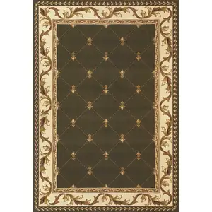 Photo of Green Machine Woven Hand Carved Fleur De Lis Indoor Area Rug