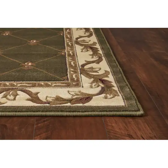 Green Machine Woven Hand Carved Fleur De Lis Indoor Area Rug Photo 4