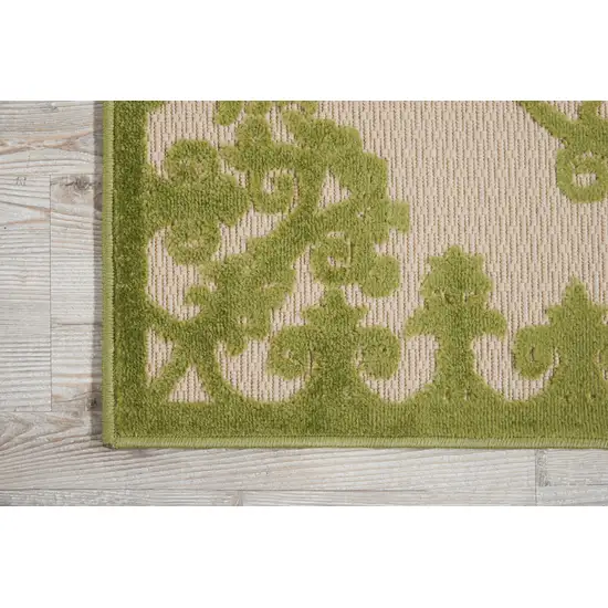 Green Damask Indoor Outdoor Area Rug Photo 3