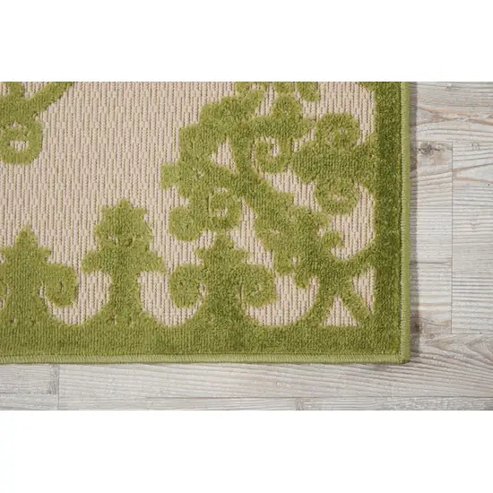 Green Damask Indoor Outdoor Area Rug Photo 4