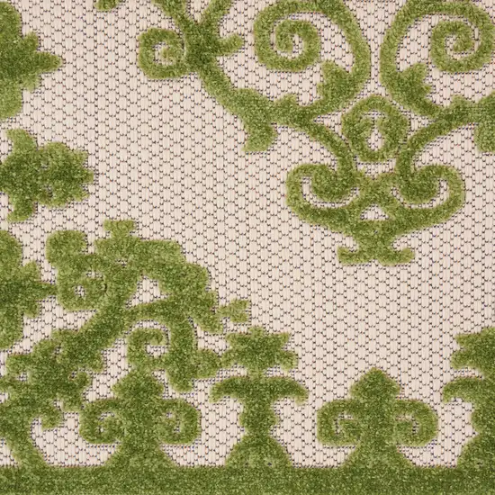 Green Damask Indoor Outdoor Area Rug Photo 9