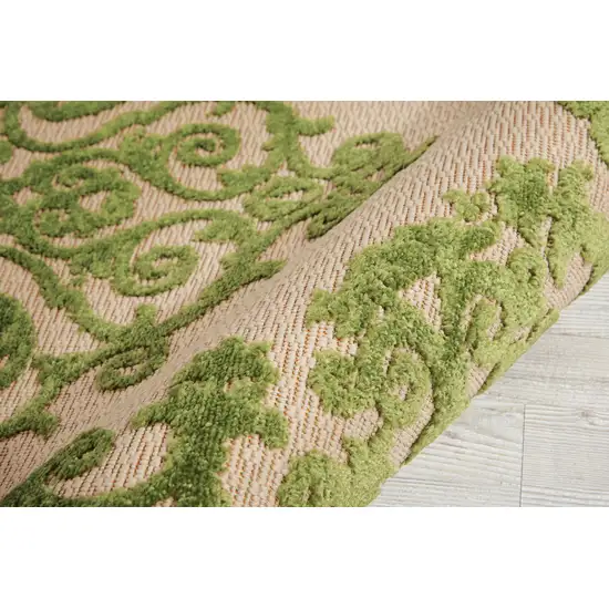 Green Damask Indoor Outdoor Area Rug Photo 8