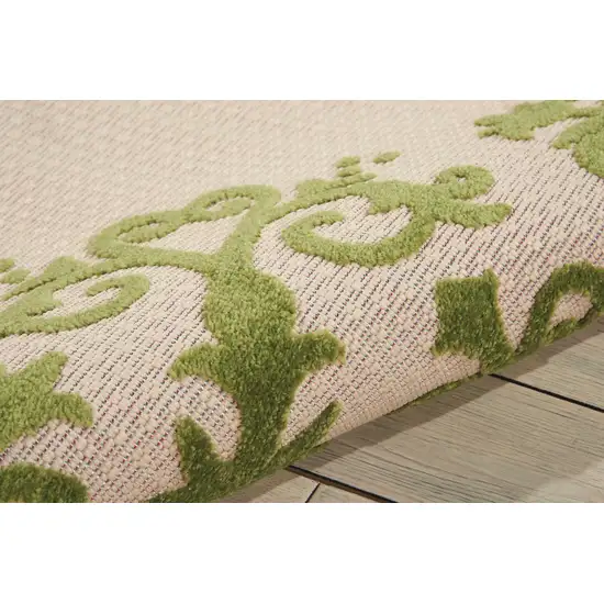 Green Damask Indoor Outdoor Area Rug Photo 5