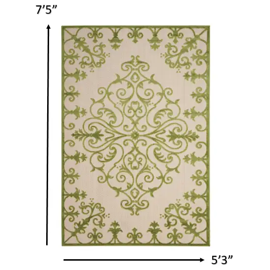 Green Medallion Indoor Outdoor Area Rug Photo 3