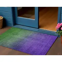 Photo of Green Ombre Washable Non Skid Indoor Outdoor Area Rug